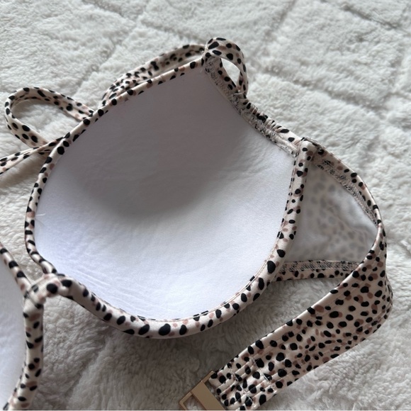 Victoria's Secret | Cheetah Bling "The Tease Halter" Bikini Top | Size 34D - Picture 10 of 14